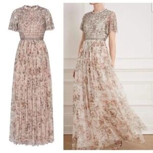 Needle & Thread Andromeda Embellished Maxi-Dress Size 6